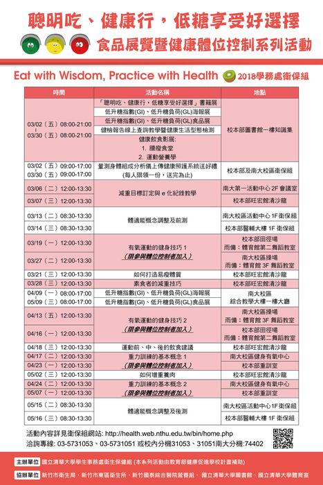 聰明吃健康行系列活動列表